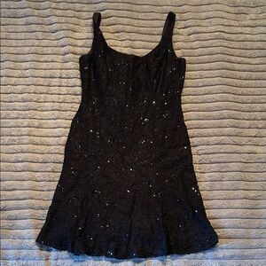 LAUREN Elegant navy Sequin Dress